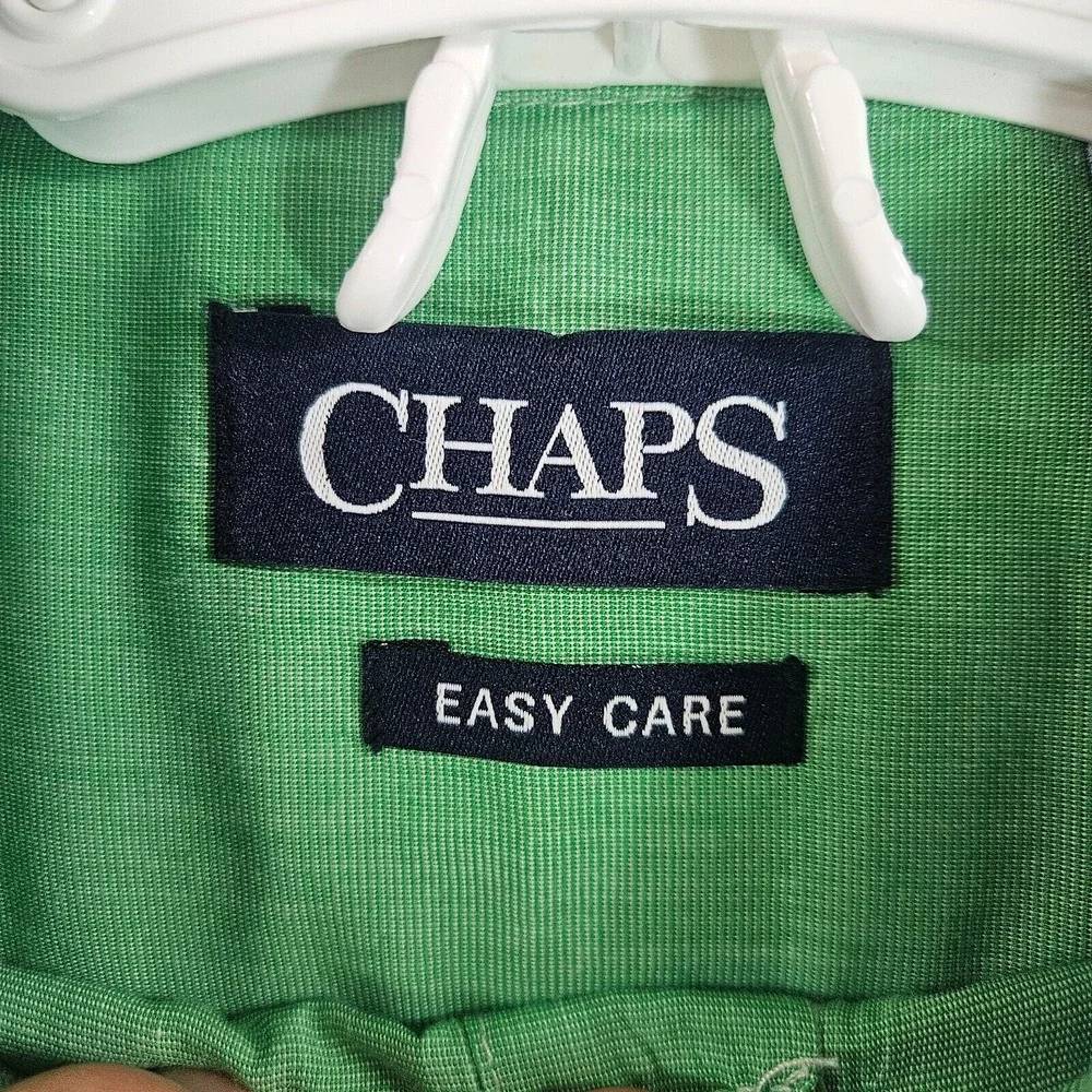 Lot of 2 - XL Men Shirt Button Up Long Sleeve  J Crew Slim Striped + Chaps Green